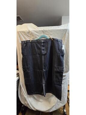 Old Navy Mid-Rise Drapey Denim Skirt Size 26 Dark Wash